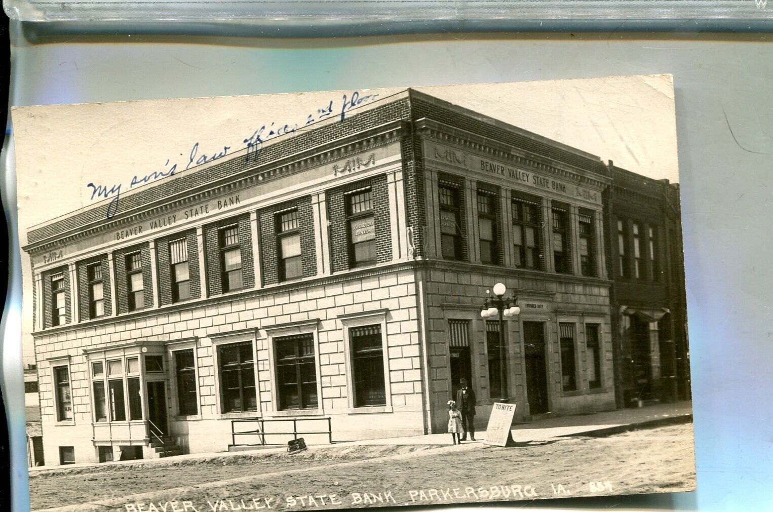 PARKERSBURG IOWA STATE BANK REAL PHOTO POSTCARD 1736S