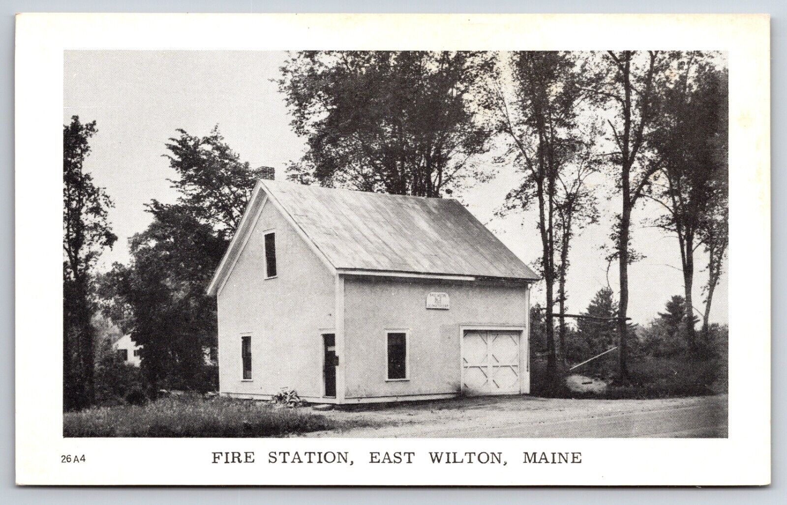 Fire Station East Wilton Maine ME Vintage Postcard