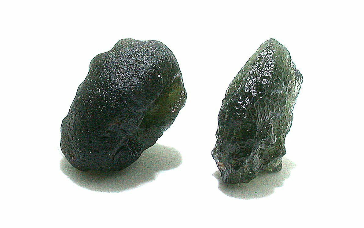 13.4 Gram 67 Carat  Two Natural Moldavite Crystal Facet Gemstone Specimen Rough