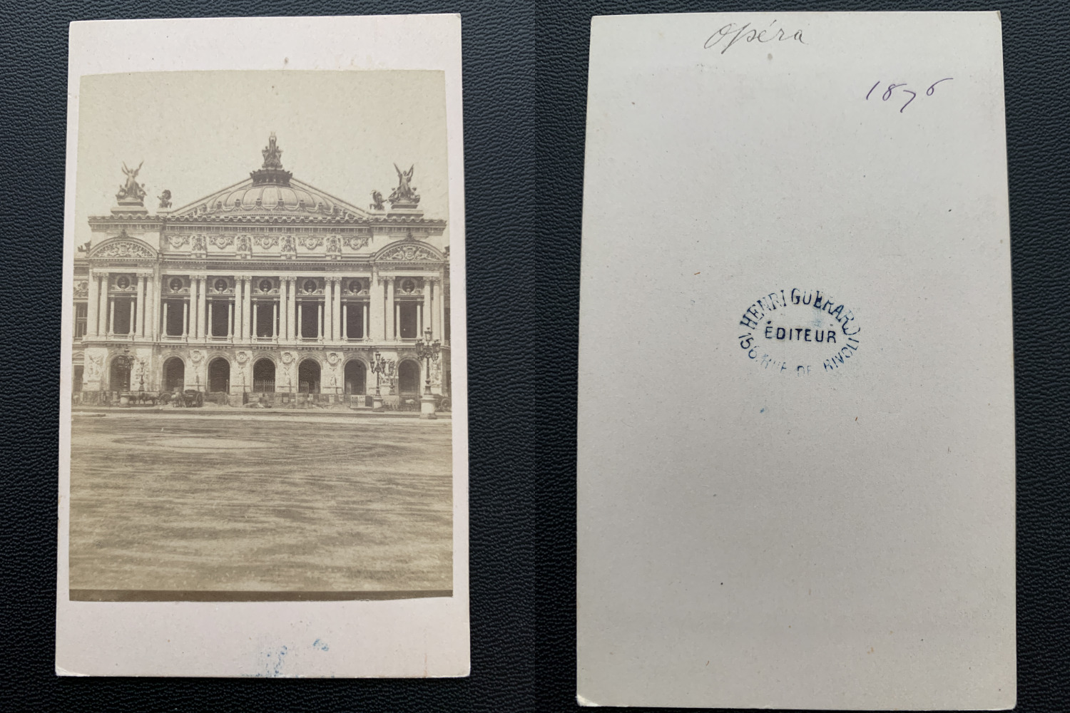 H.Guérard, France, Paris, opera, palais garnier vintage albumen business card
