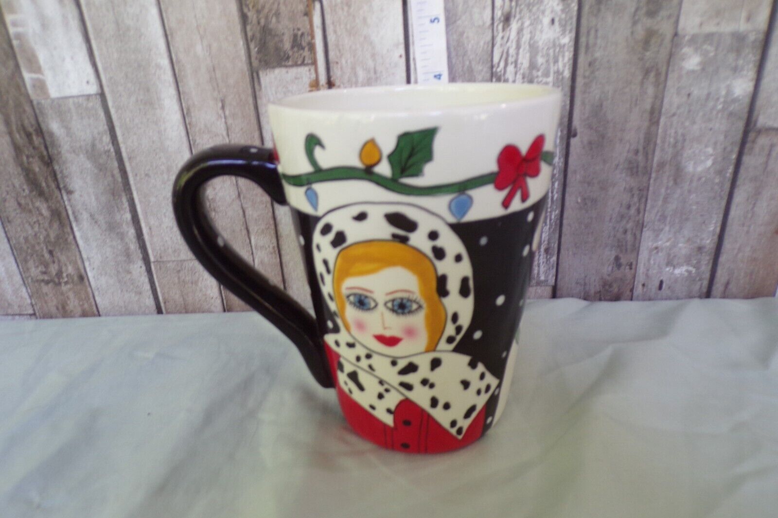 Susan Paley Ganz Christmas ceramic Mug cup  Christmas lights