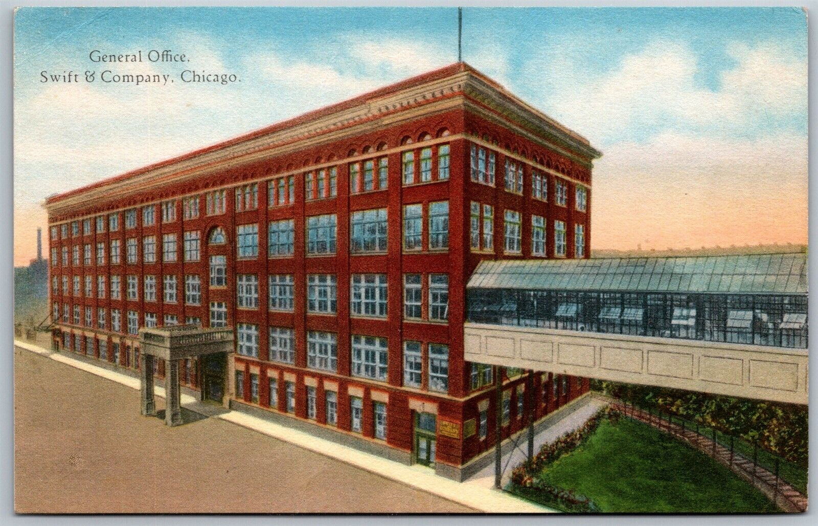 Vtg Chicago Illinois IL Swift & Company General Office 1930s Linen View Postcard