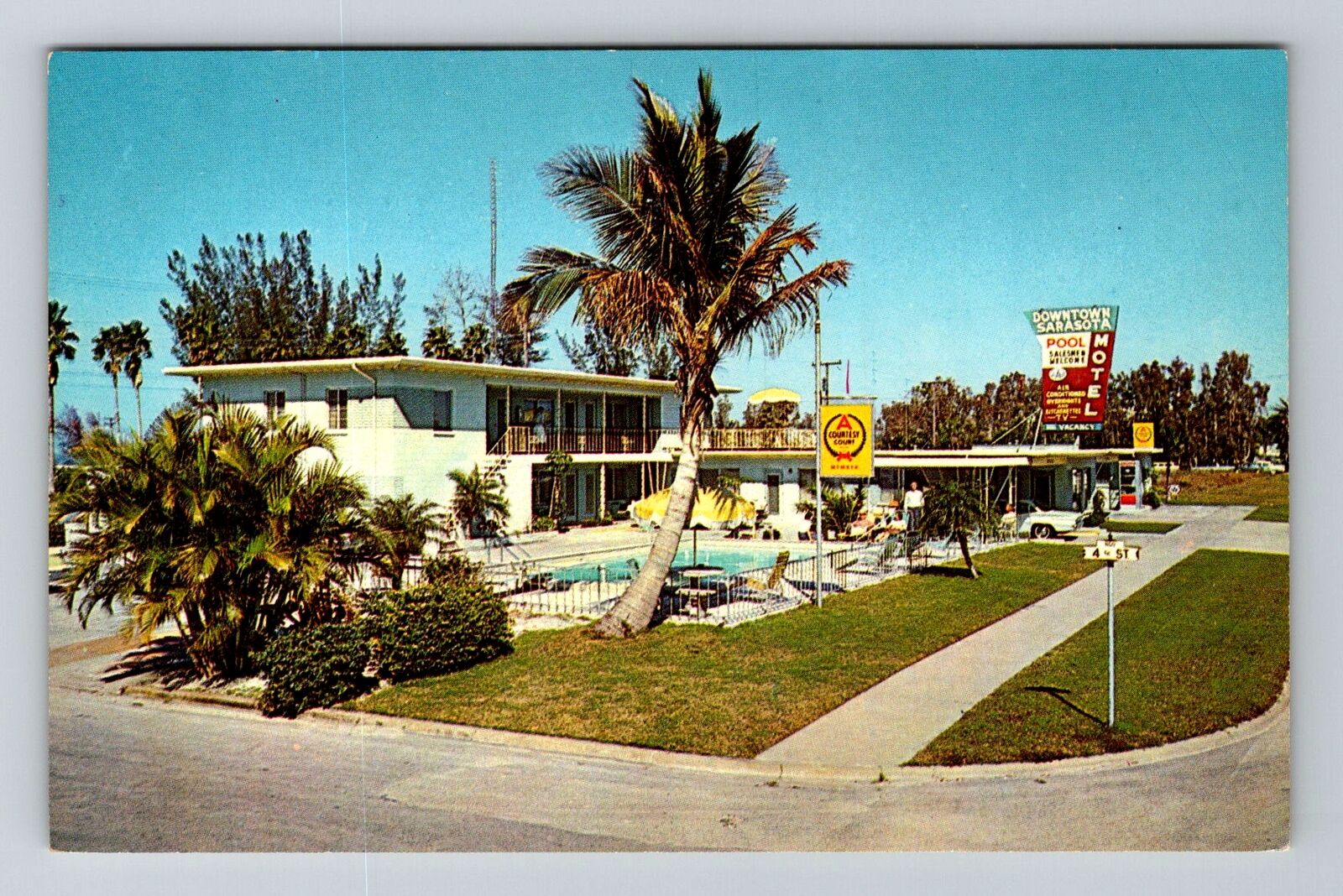 Sarasota FL-Florida, Downtown Sarasota Motel, Advertising, Vintage Postcard