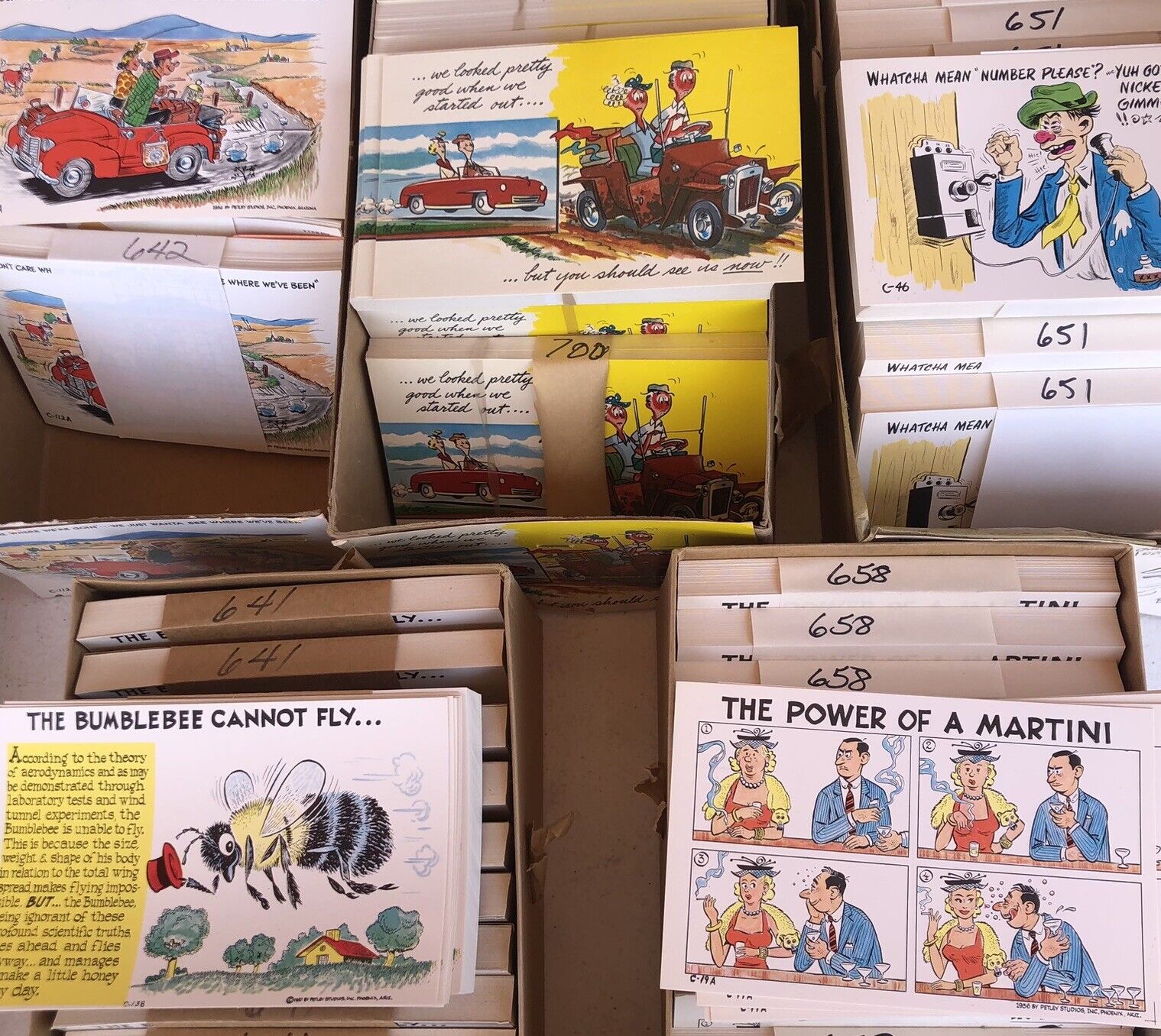 Large Lot Of 1000 Comic Humor Standard Clean Duplicate Vintage Unused Postcards