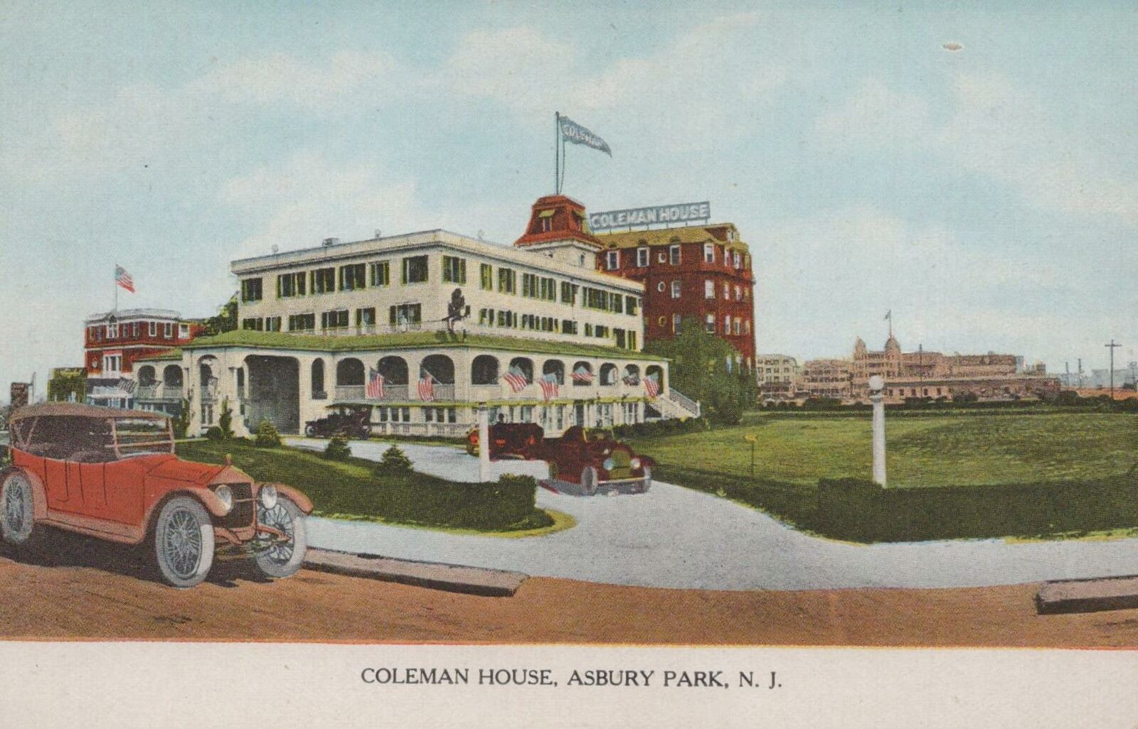 Postcard Coleman House Asbury Park NJ