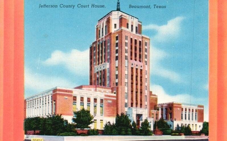 Vtg Postcard Jefferson County Court House Beaumont, TX Unposted
