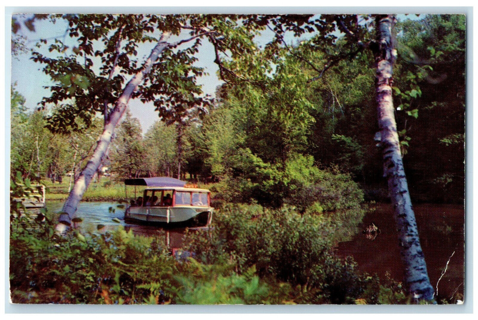 c1950's Santa C Boat Ride at Santa's Village Muskoka Canada Vintage Postcard