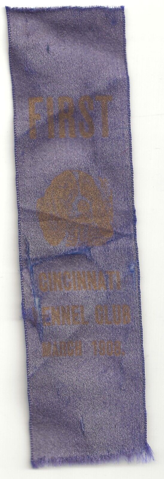 1906 Cincinnati Ohio Kennel Club Dog Show Blue Ribbon Winner