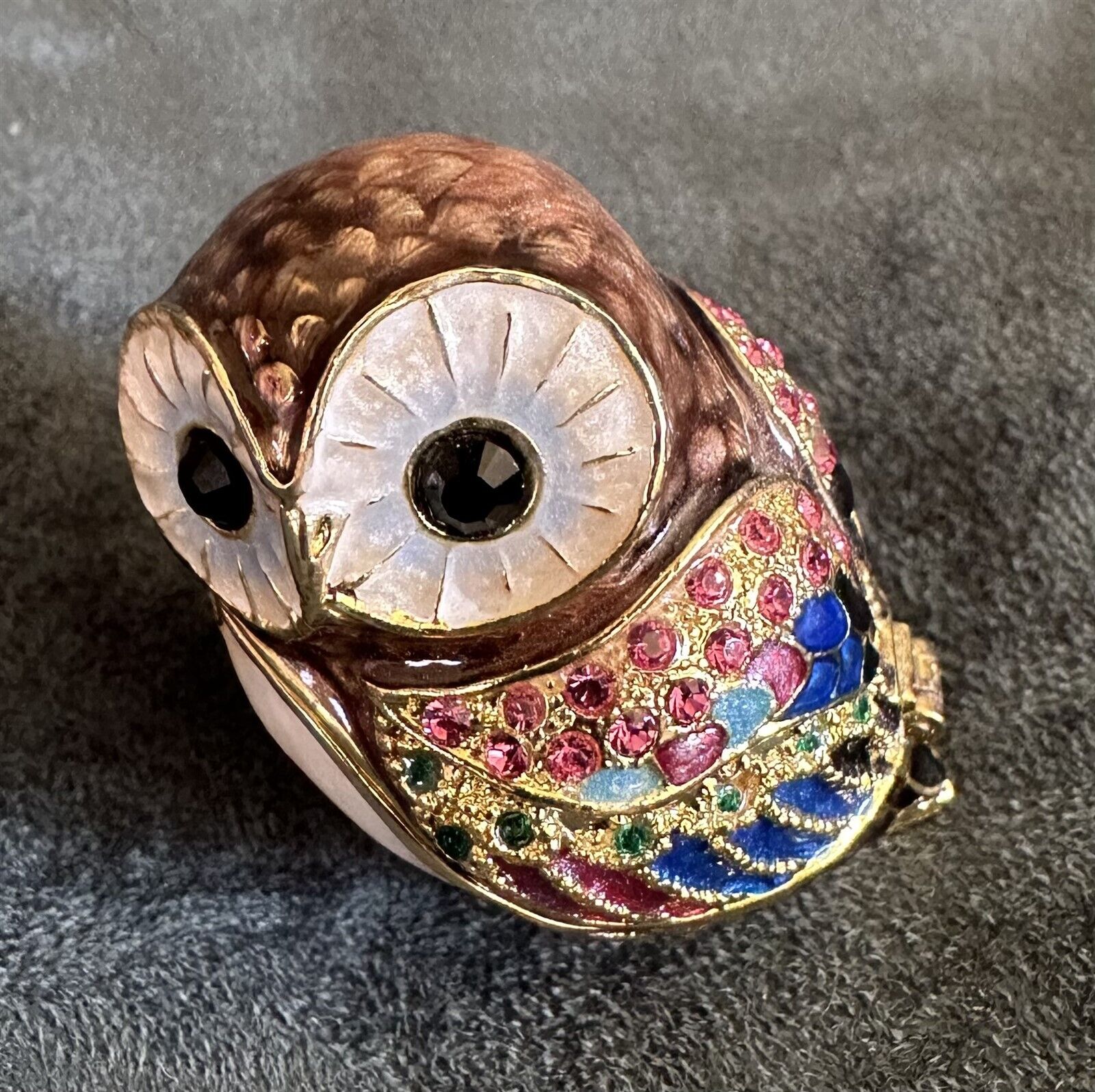 Rucinni OWL BIRD Trinket Box with Crystals Mint in Box 