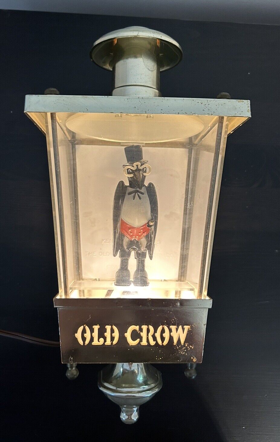 Vintage OLD CROW Kentucky Bourbon Light* WORKING CONDITION* BUT AS IS SEE BELOW 
