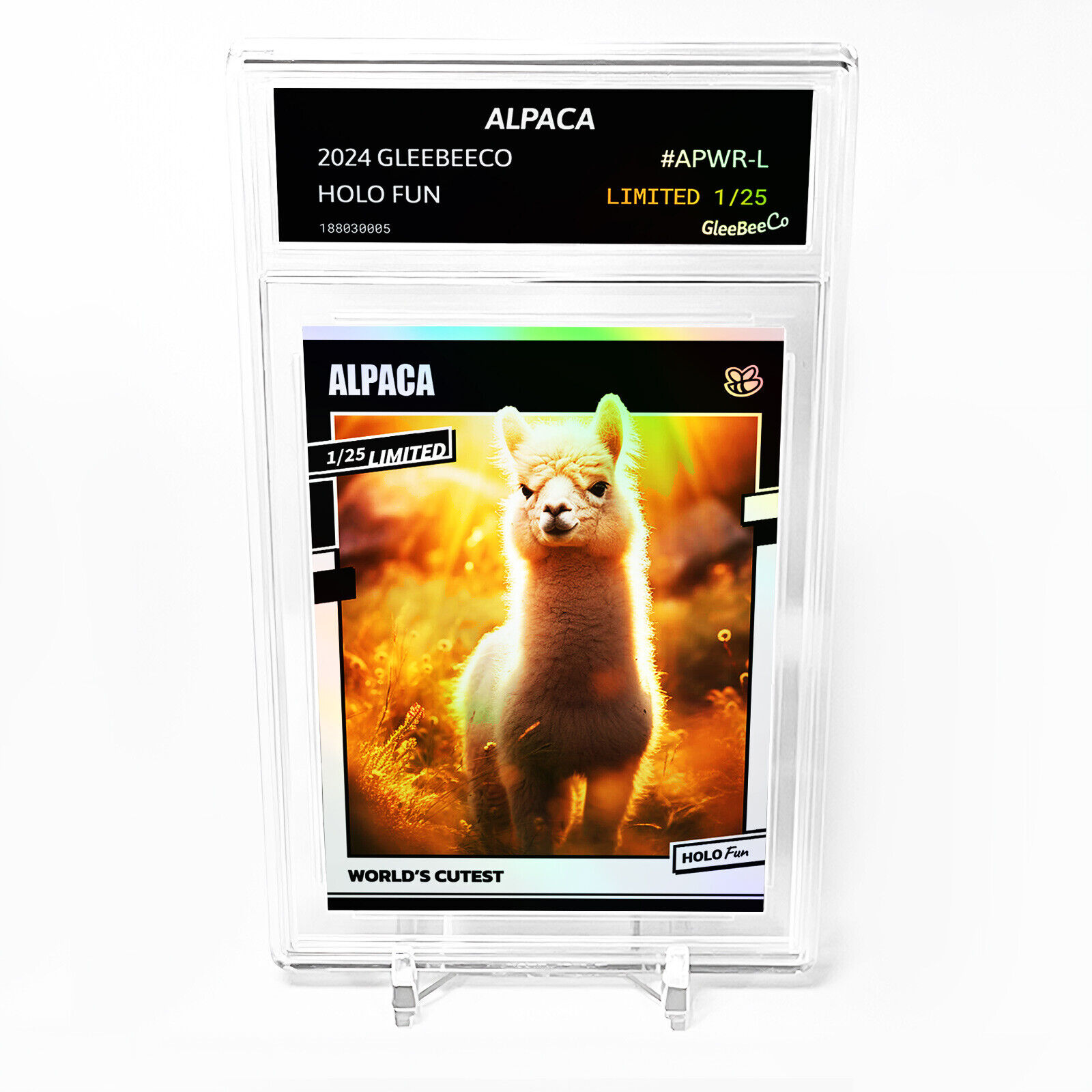 ALPACA Holographic Card 2024 GleeBeeCo World\'s Cutest #APWR-L LIMITED to /25