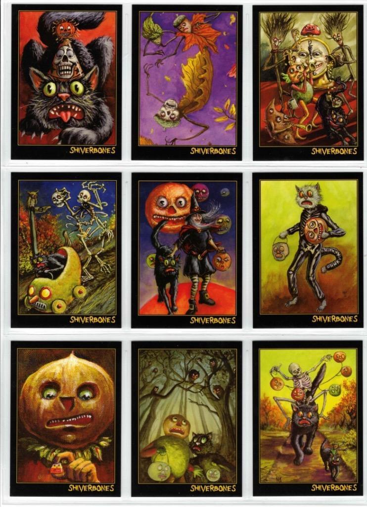 Shiverbones Series 2. 18- Card Set And Wrapper. RRParks Halloween 2023