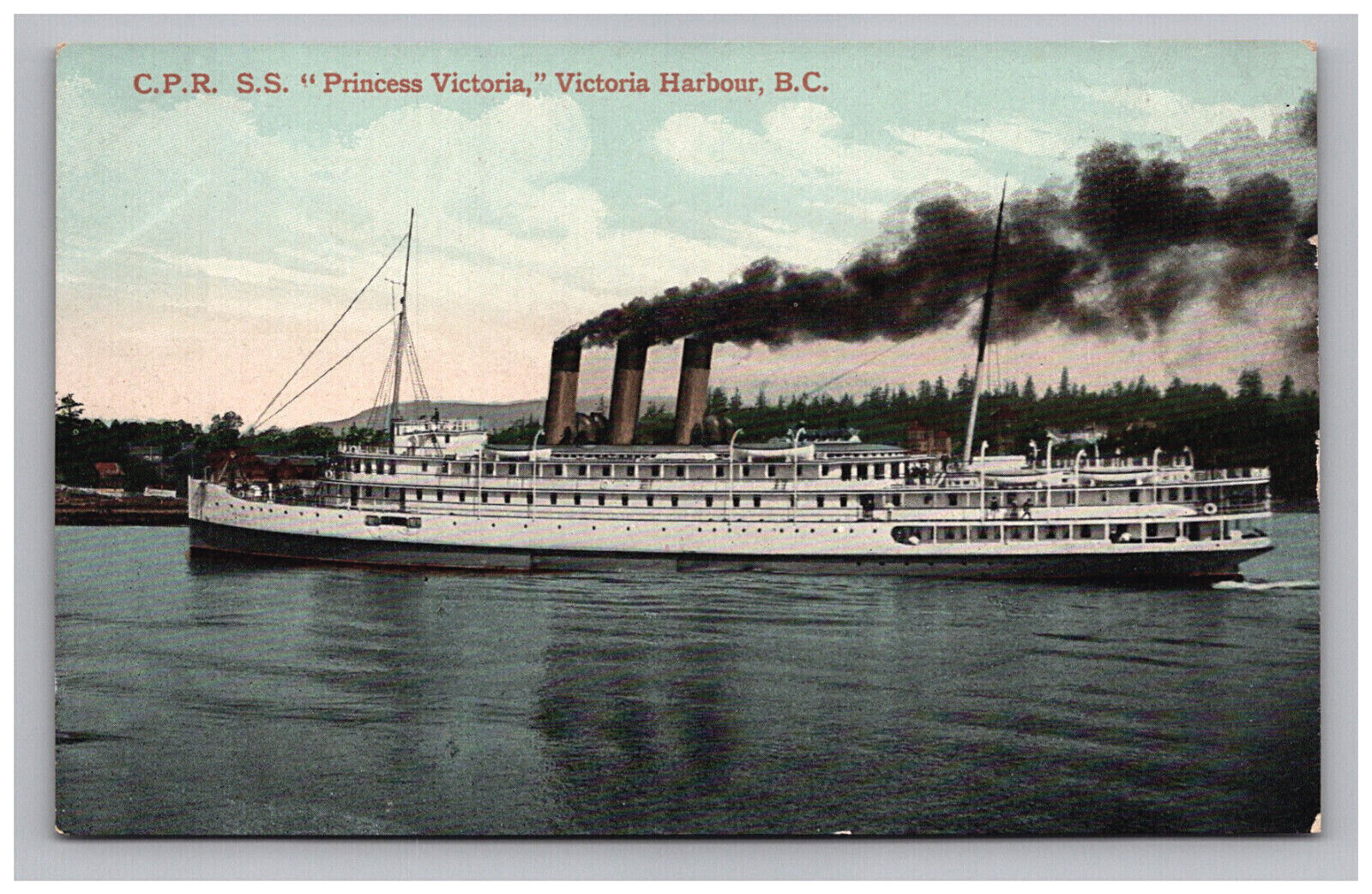 Postcard Steamer Ship CPR SS Princess Victoria Ocean Liner British Columbia  