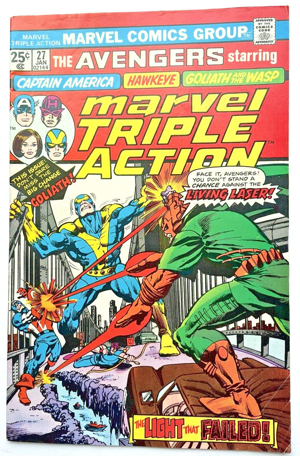 Marvel Triple Action #27 FN Marvel 1976  (Reprints Avengers 1963 1st series #35)