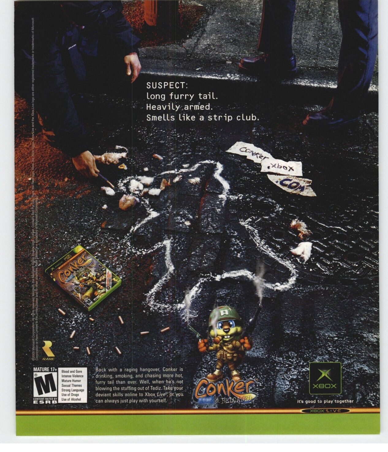 2005 Conker: Live & Reloaded Xbox Print Ad/Poster Official Promo Art Bad Fur Day