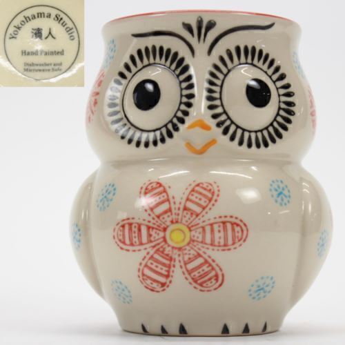 3D Owl Mug Yokohama Studio Hand Painted Ceramic Coffee MIYABI Tea Cup Bird