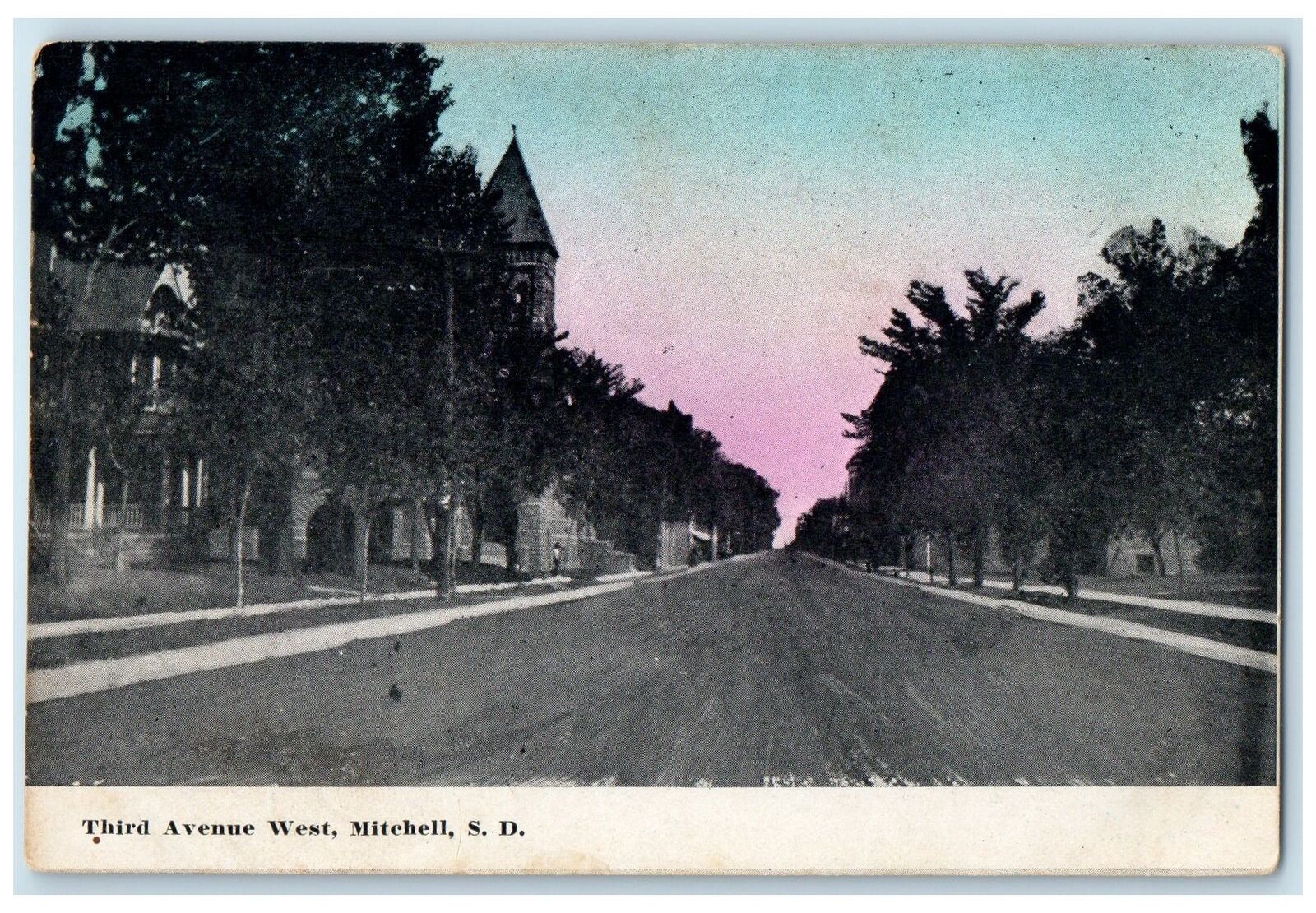 1911 Third Avenue West Residence Roadside Mitchell South Dakota Posted Postcard