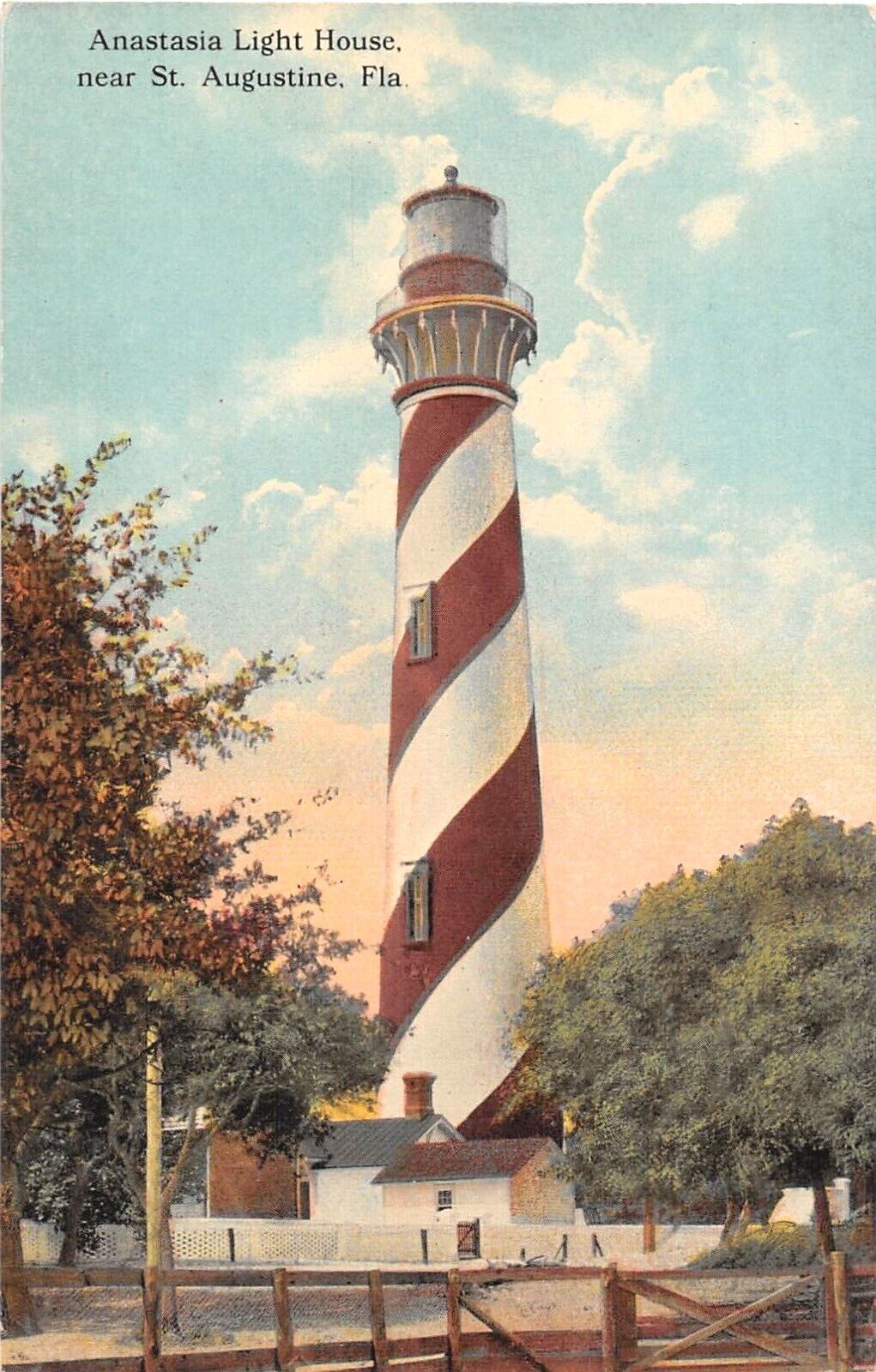 c.1910 Light House Anastasia FL post card near St. Augustine