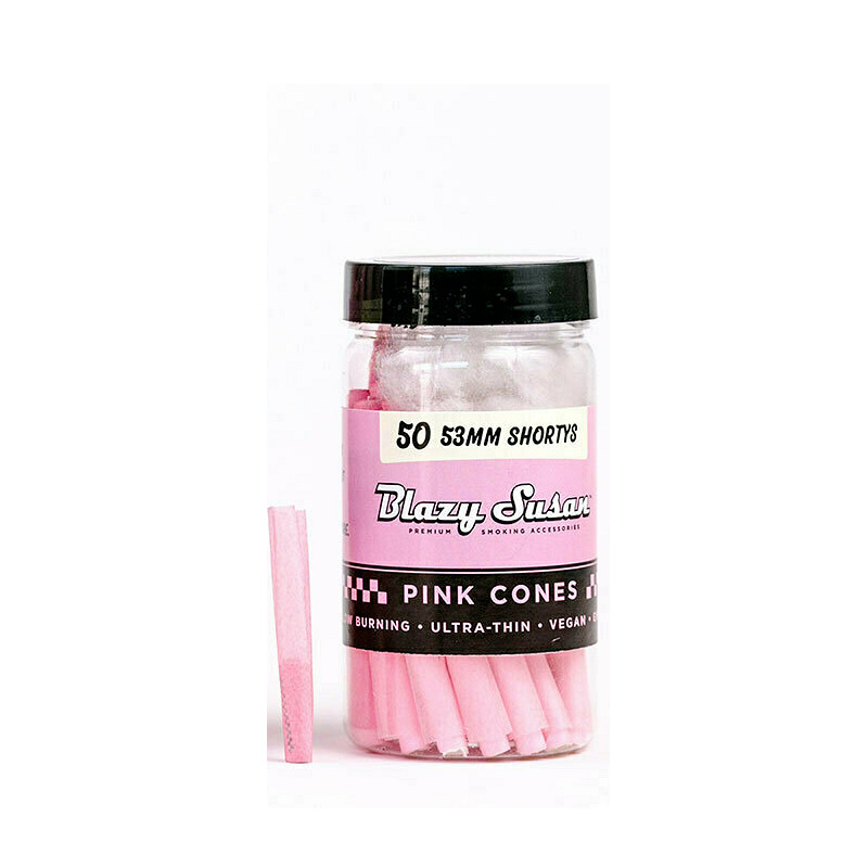 Blazy Susan Shorty 53mm Pink Cone Rolling Paper 50 Cones Pre Rolled Short