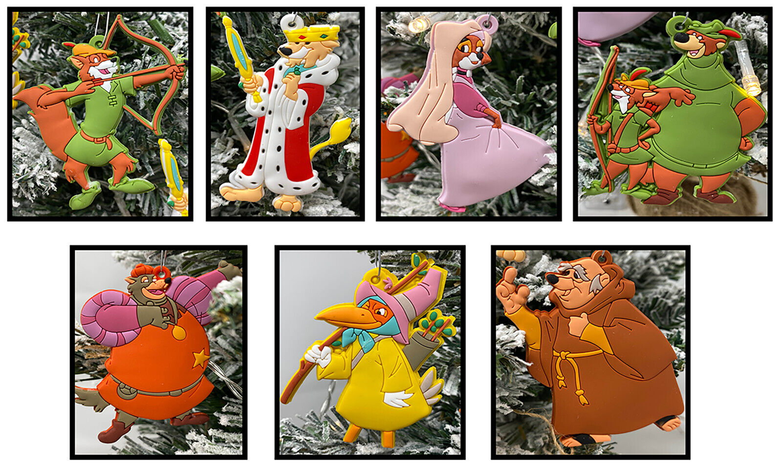 Disney\'s  Robin Hood 7 Piece  Christmas Ornaments Set - Brand New
