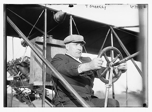T. Sharkey,Air Pilot,Aviator,Aviation,Airplane,steering wheel,Bain News