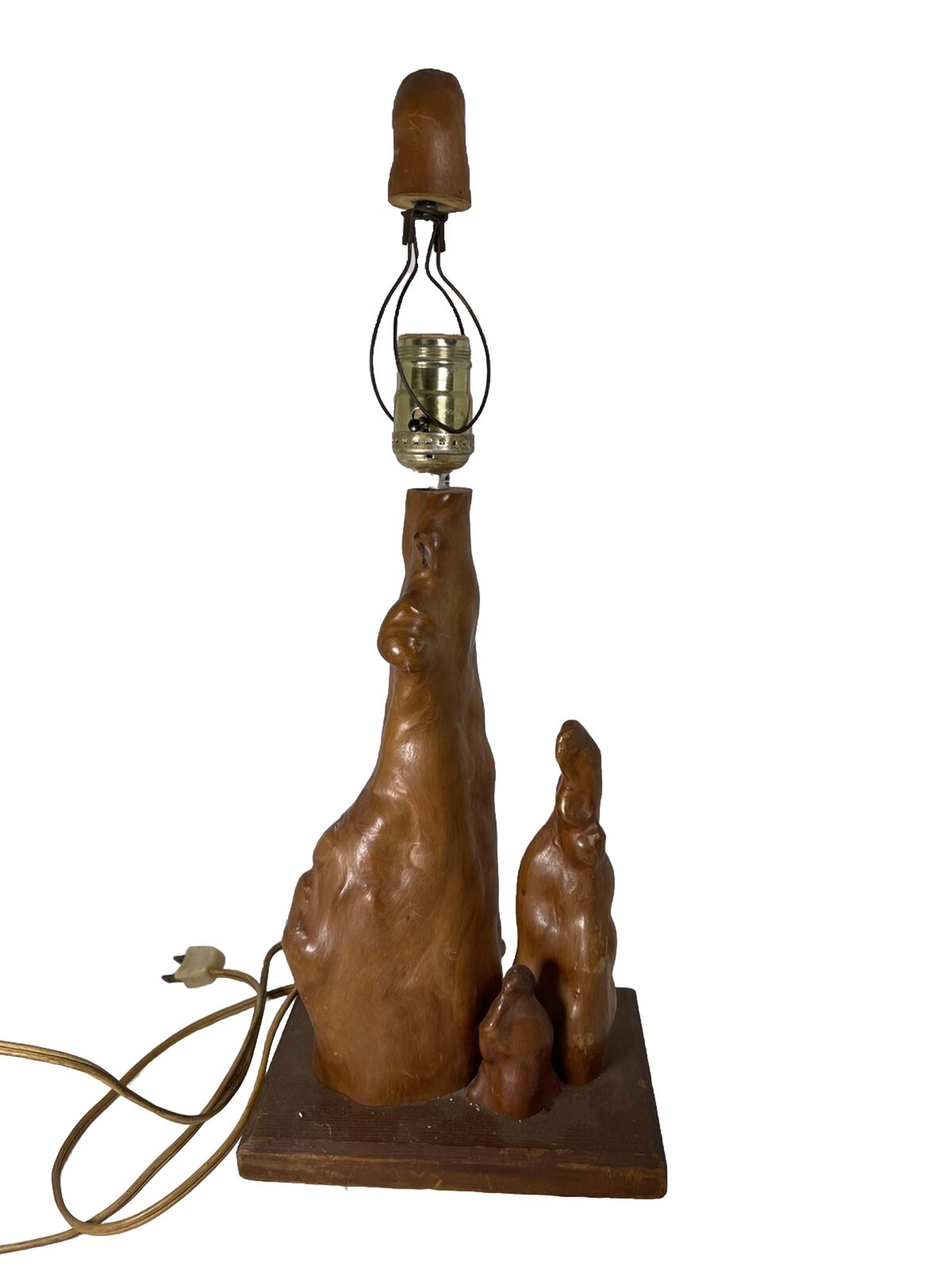 Vintage Mid Century Modern Driftwood Lamp 18” Works