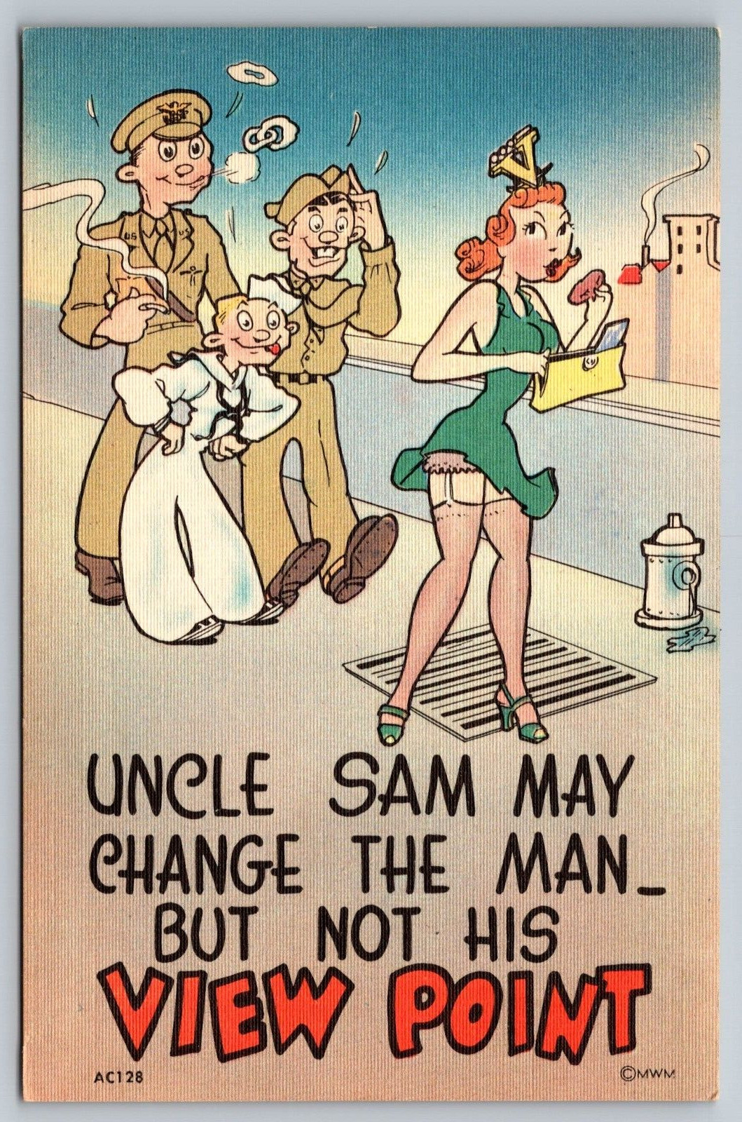WWII Comic Postcard \