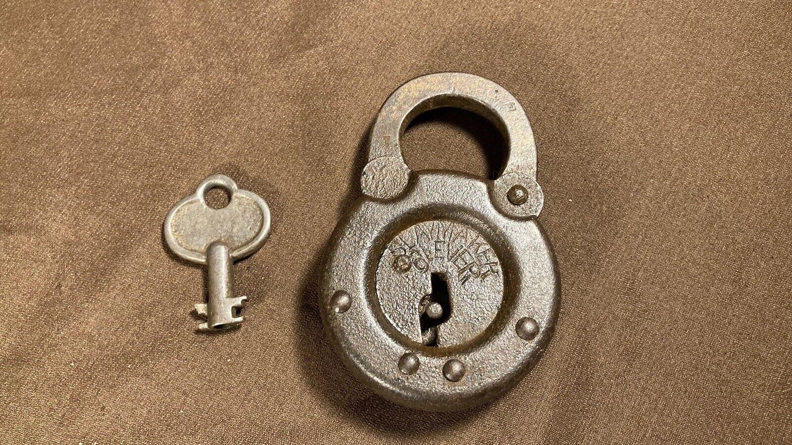 Antique Slaymaker Padlock Lock with Working Key Gate Shed Barn Hasp Lock