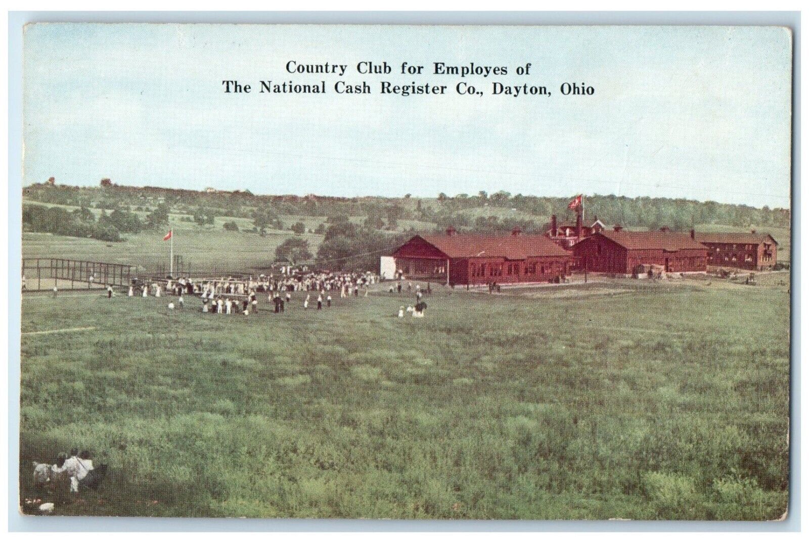 c1910 Country Club Employees National Cash Register Dayton Ohio Vintage Postcard