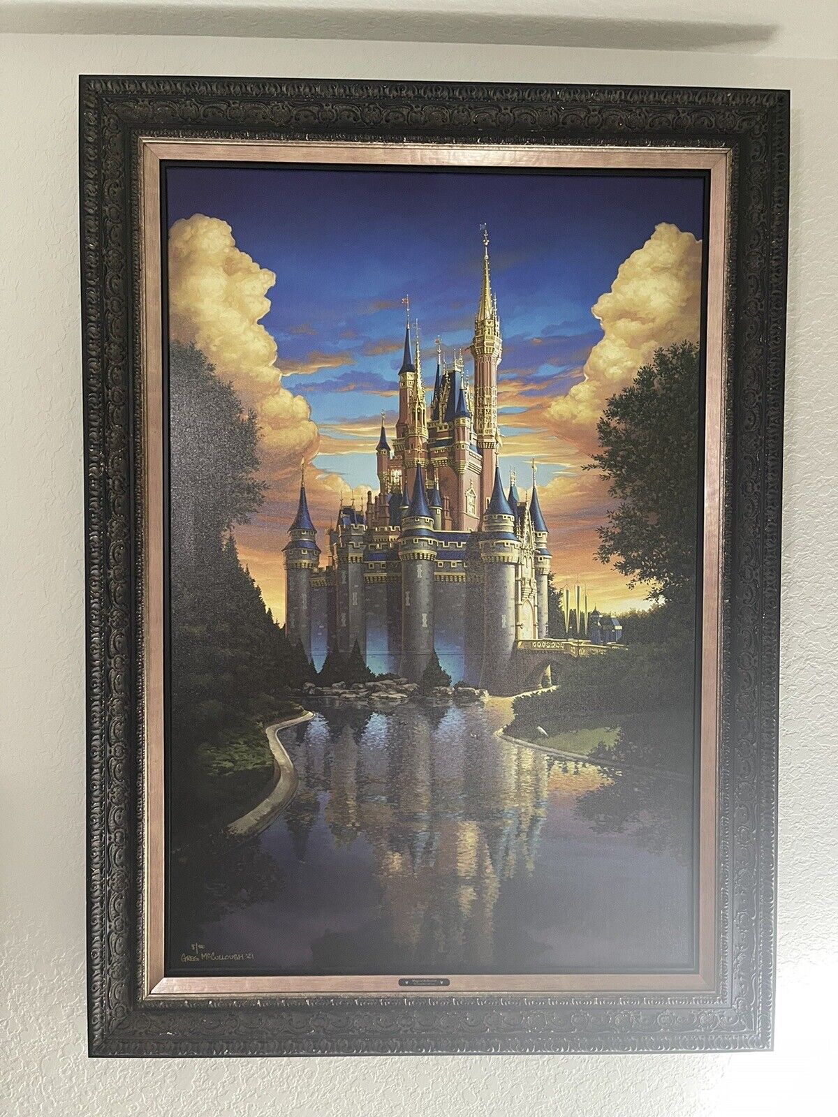 MCCULLOUGH Disney Fine Art - Magical Reflections -FRAMED Cinderella Castle 49x36