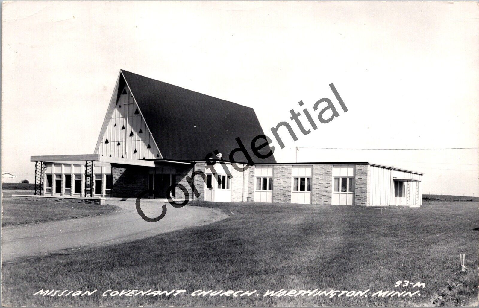 Real Photo Mission Covenant Church At Worthington MN Minnesota RP RPPC K150