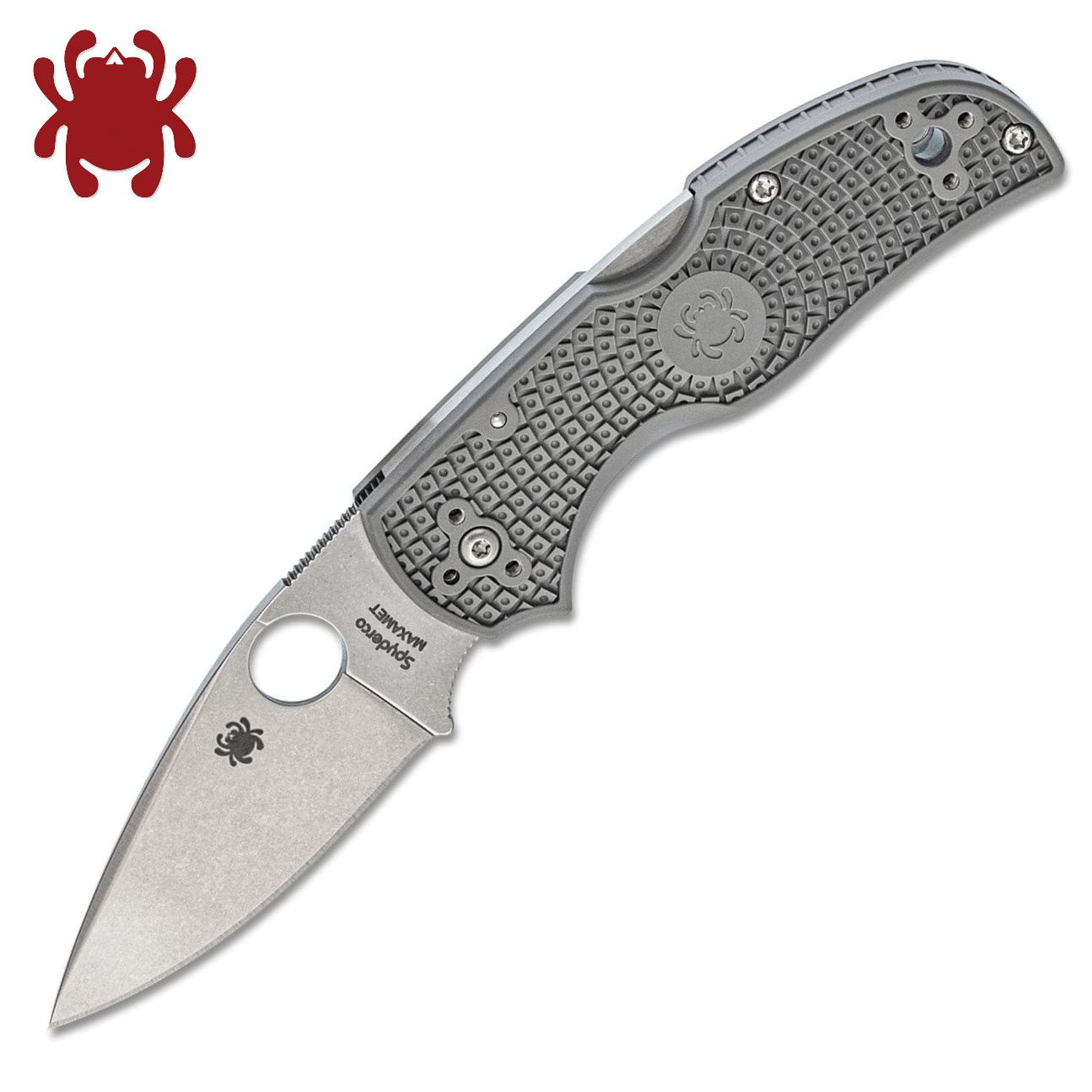 Spyderco Native 5 Maxamet Stonewashed Blade Gray FRN Handles C41PGY5