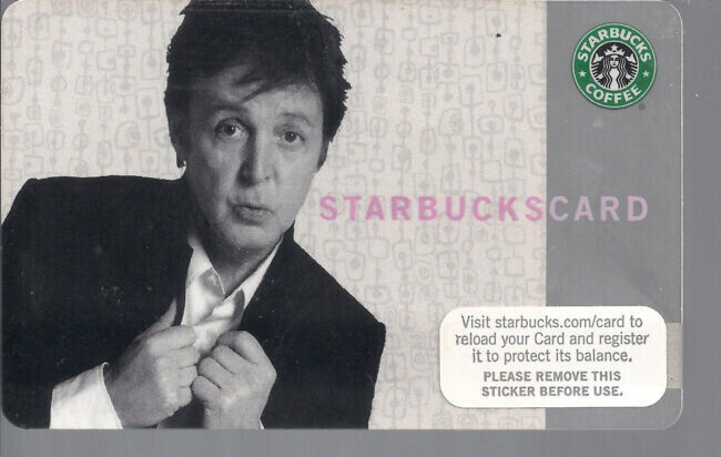 RARE Paul McCartney USA Starbucks Card 2007 Collectors Item Brand New - Unused