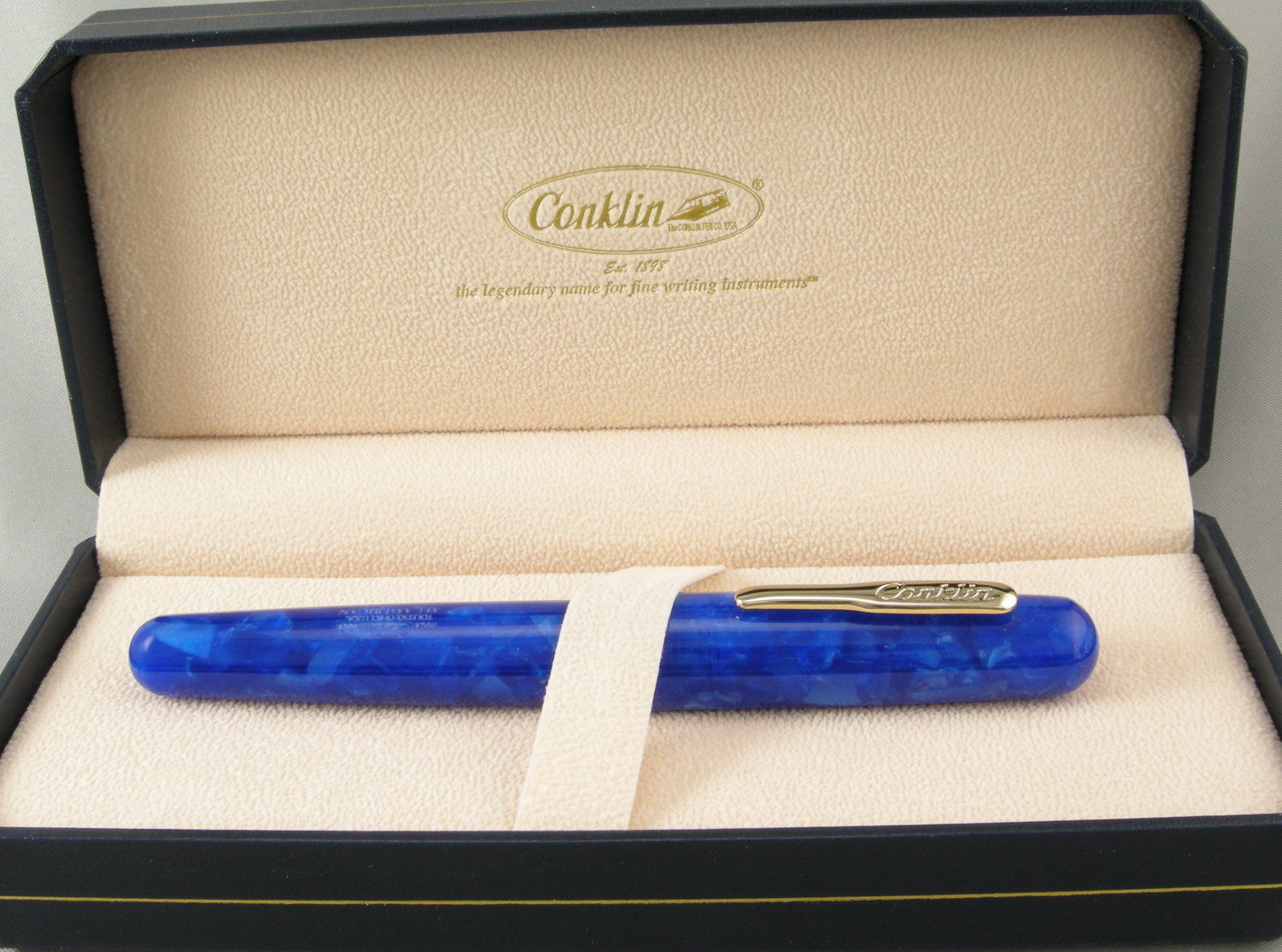 Conklin All American Lapis Blue & Gold Fountain Pen - Omniflex Nib - NEW