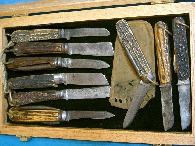 RARE COLLECTIONANTIQUE STAG BRITISH NAVY BOSUN SAILORS RIGGINGROPE KNIVES KNIFE