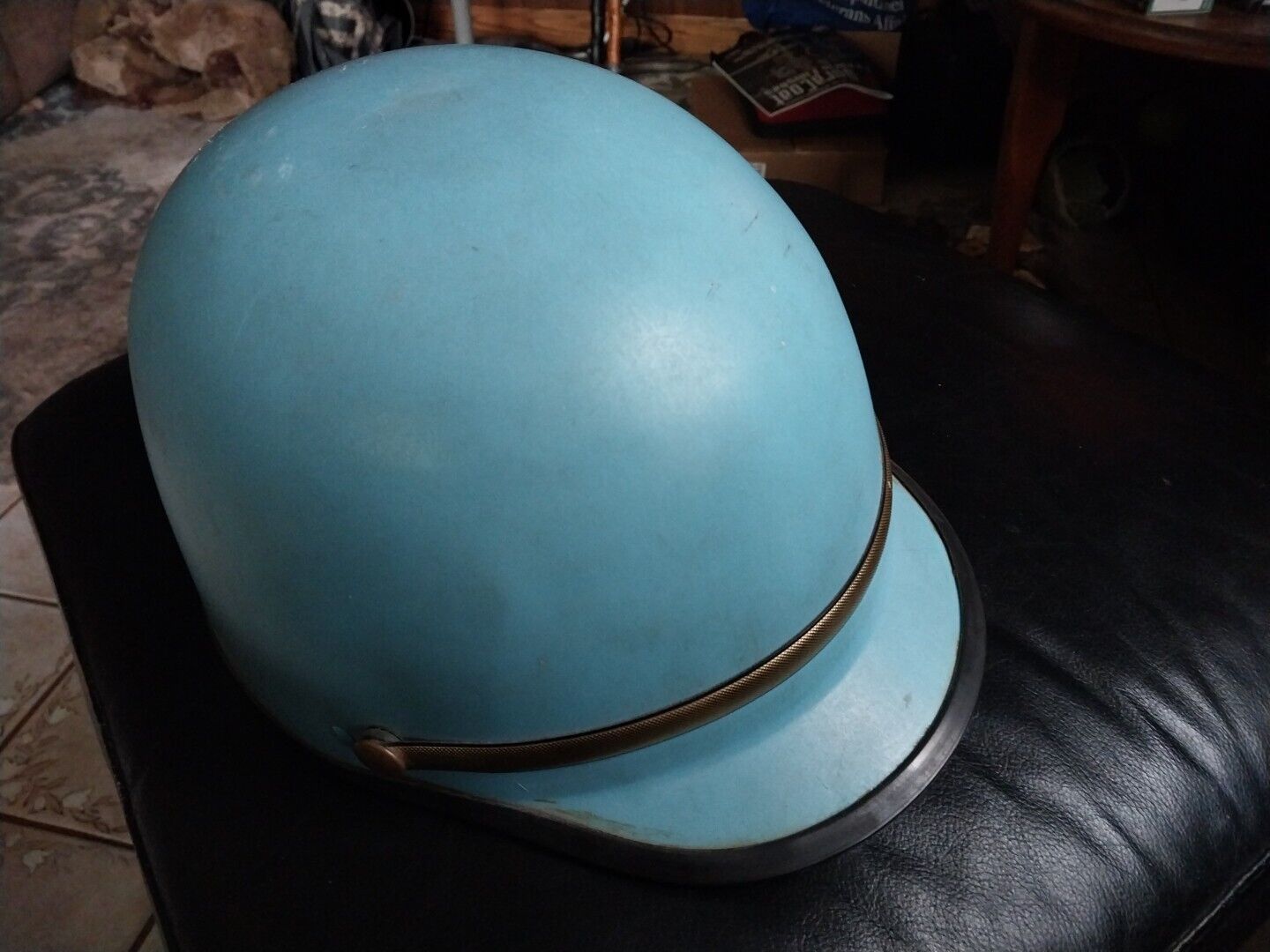 💥Vintage💥 1960s Police Riot Blue Captains Helmet-SAFE QUEEN A MUST SEE💣💣