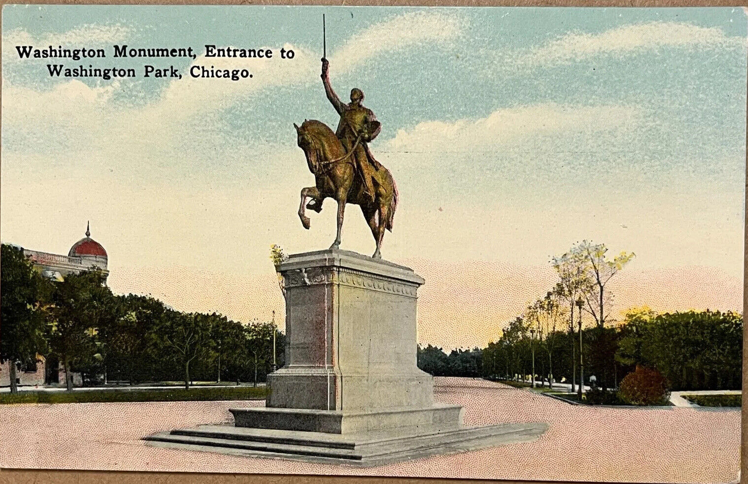 Chicago Washington Park Monument Illinois Vintage Postcard c1910