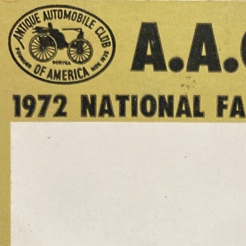 1972 National Fall Meet Antique Automotive Club Of America Car Show AACA Sticker