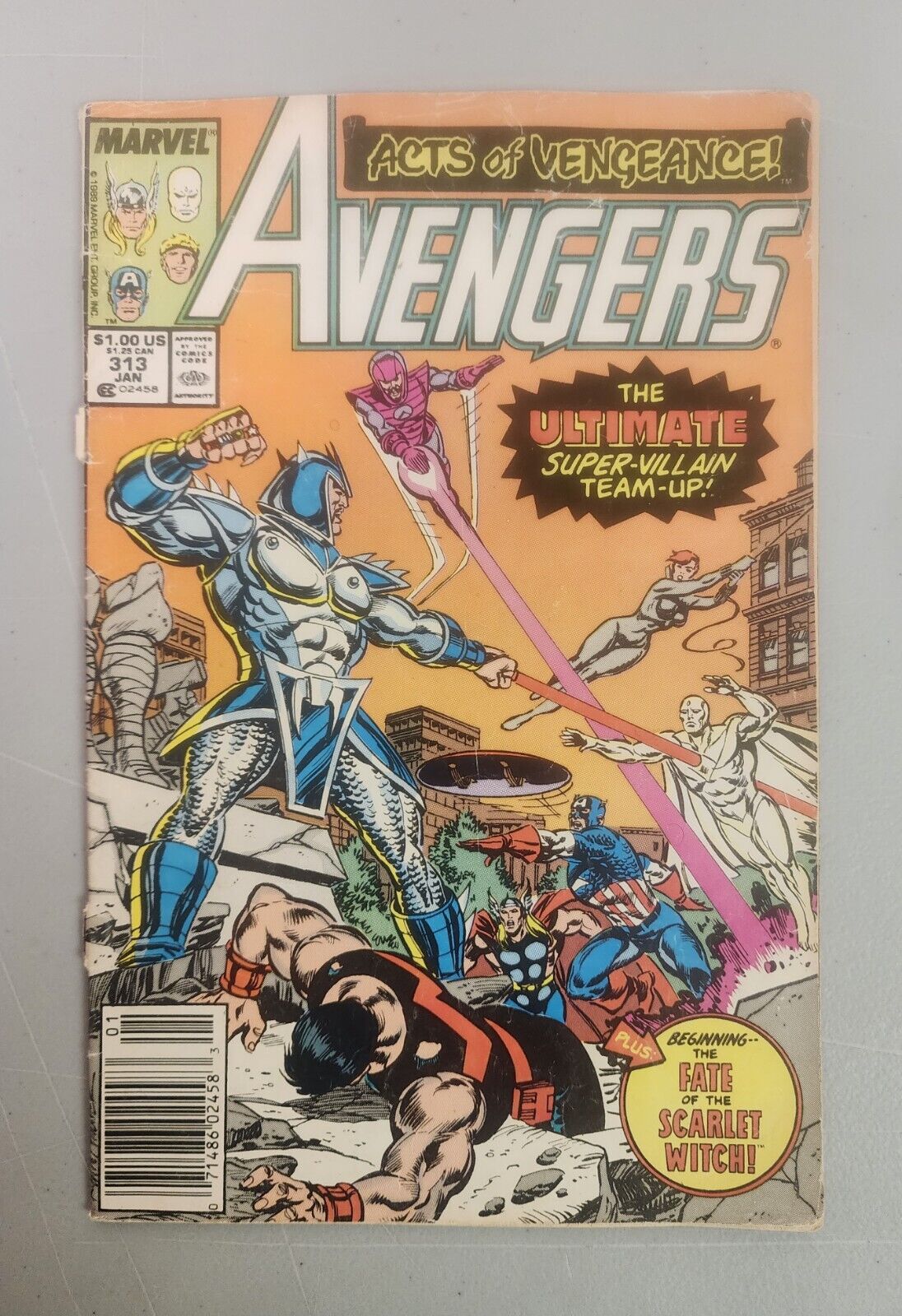 Avengers #313 Low Grade Mark Jewelers Variant 1990 Marvel