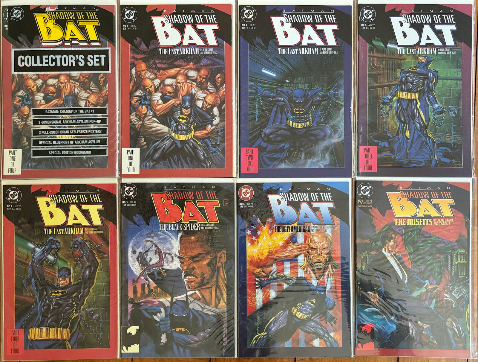 BATMAN: SHADOW OF THE BAT, DC COMICS, 1992, Lot 1-6, 8, 1 ea. 8 Total, VG