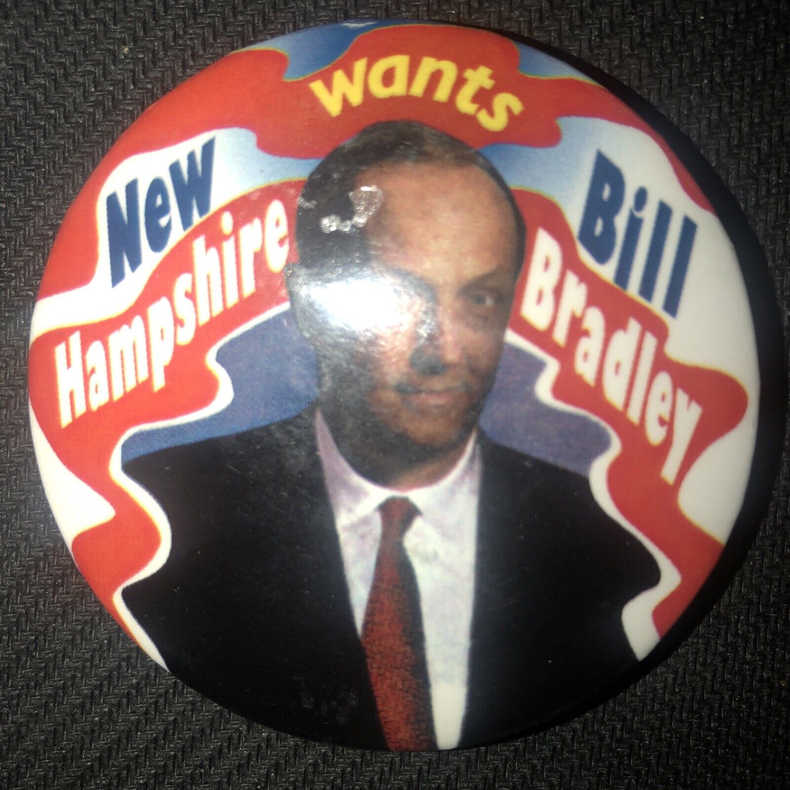 New Hampshire Wants Bill Bradley  2 1/4” pinback button pin