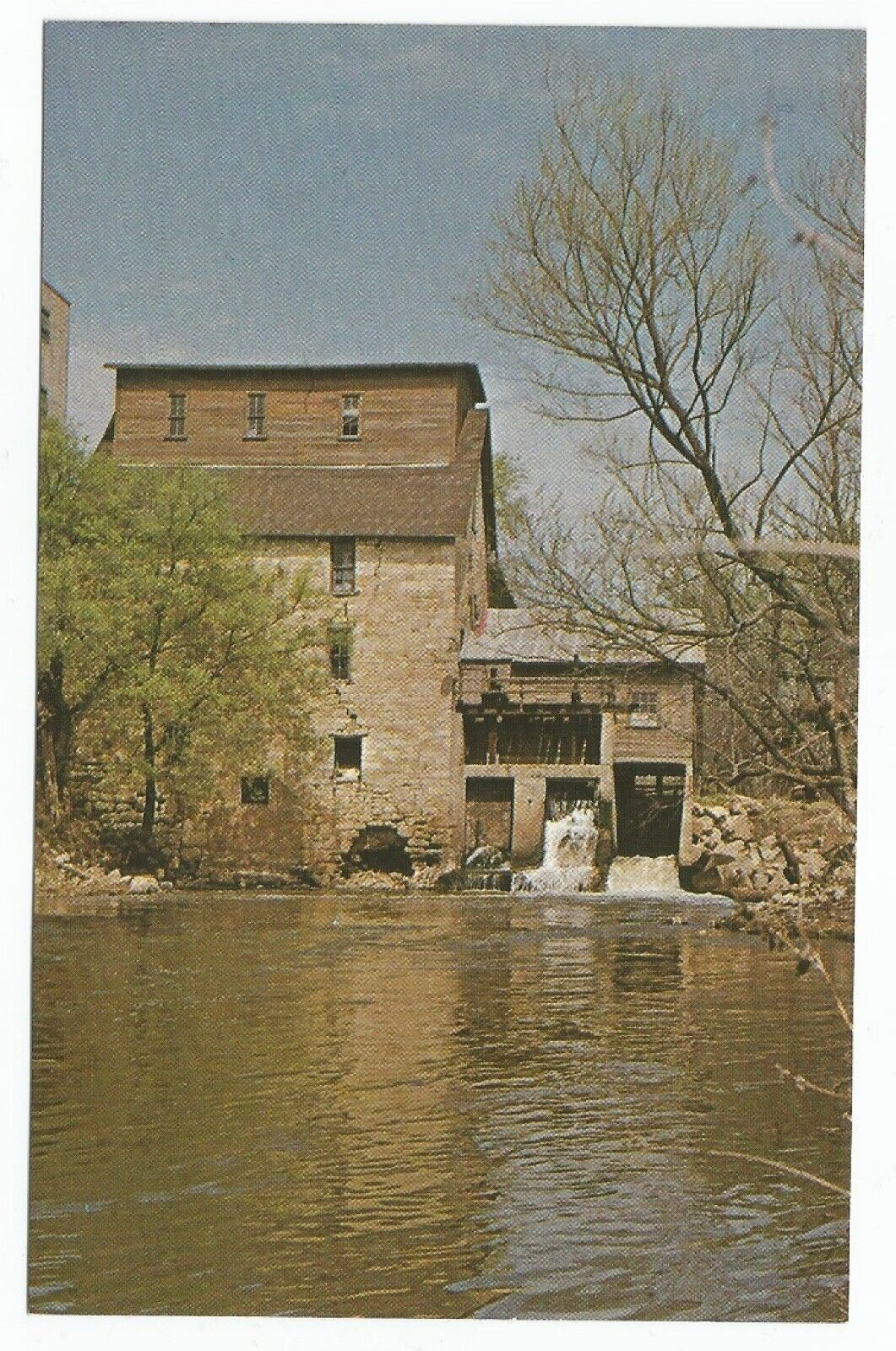 Old Oxford Water Power Mill Oxford, Kansas Postcard on the River