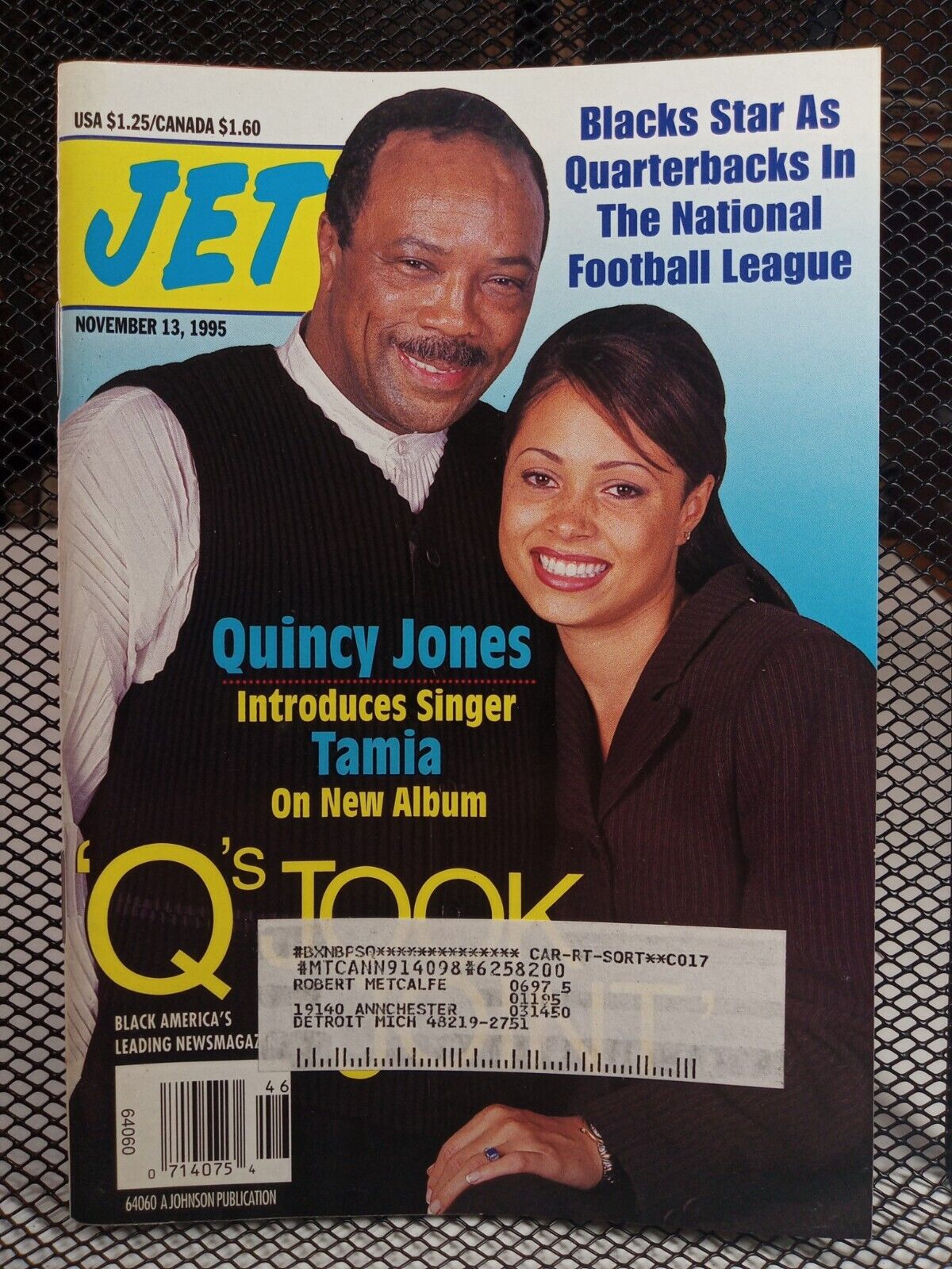 R&B Singer TAMIA Quincy Jones Racial Black Americana JET Magazine Nov 13, 1995