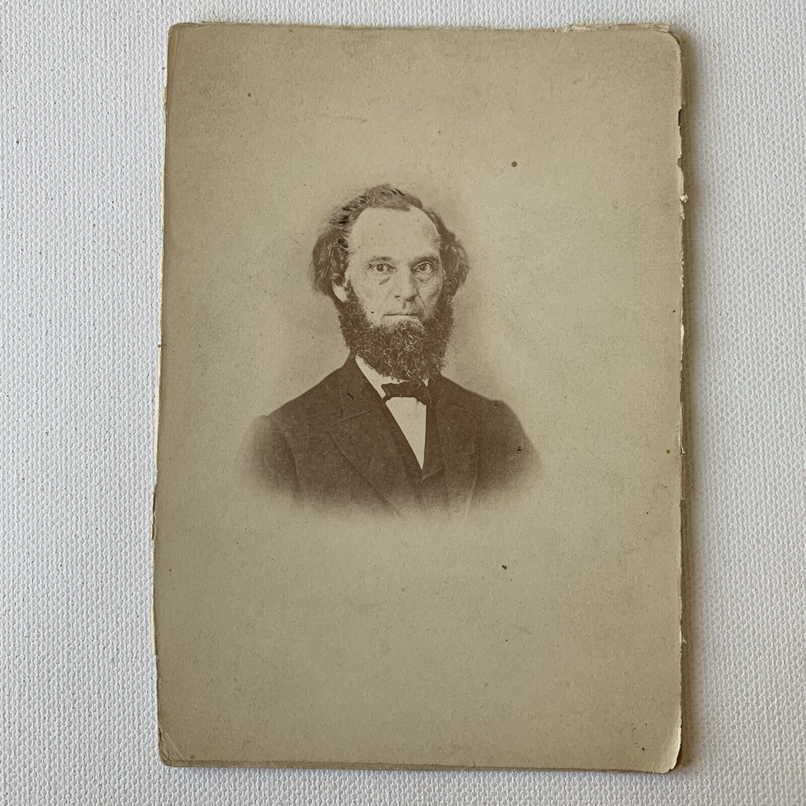 Antique Cabinet Card Photo Man Beard Methodist Reverend ID Benajah Williams OH