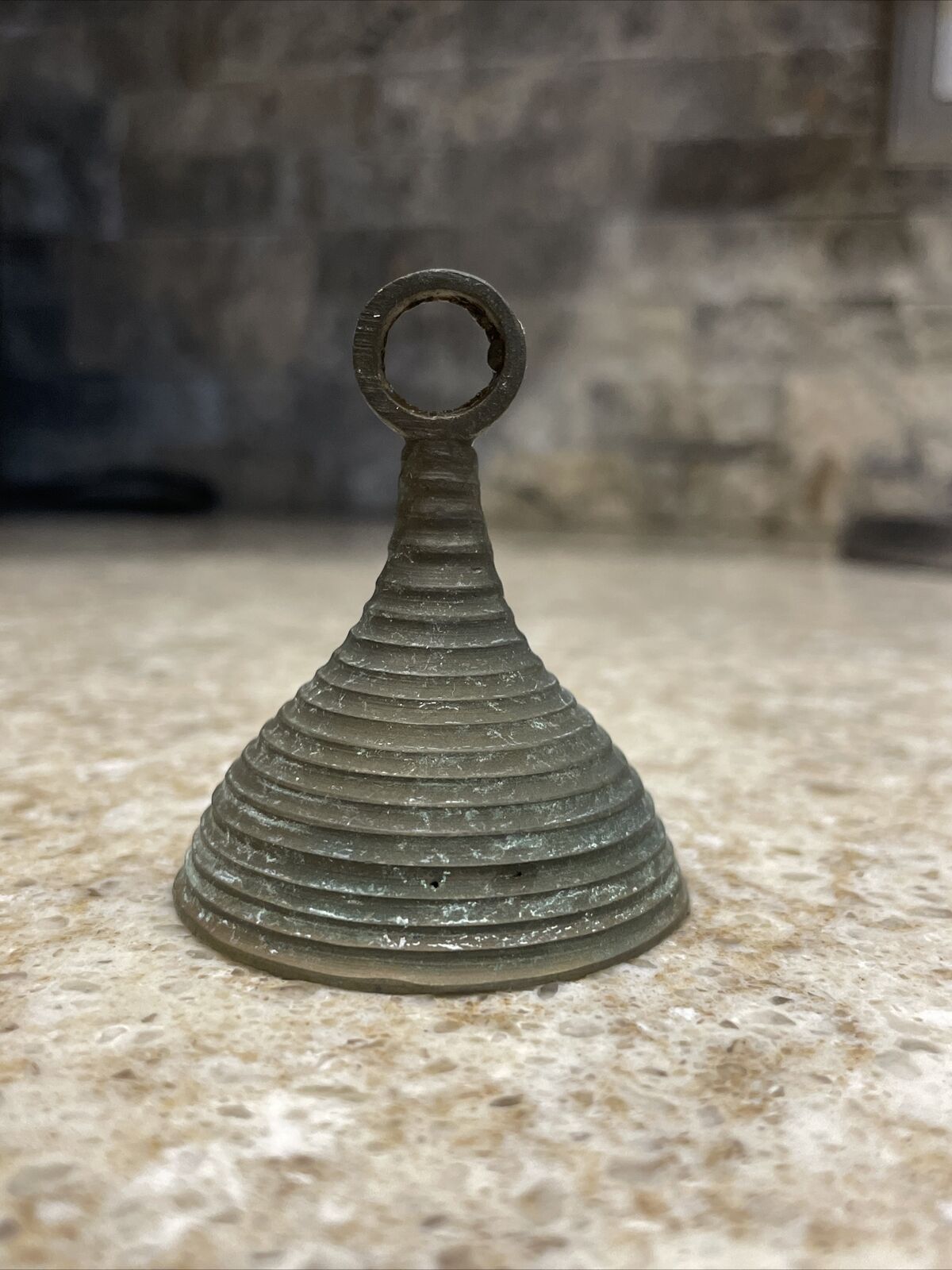 Brass Ribbed Petite Bell From India. Bells Of Sarna.  2 1/4” Tall