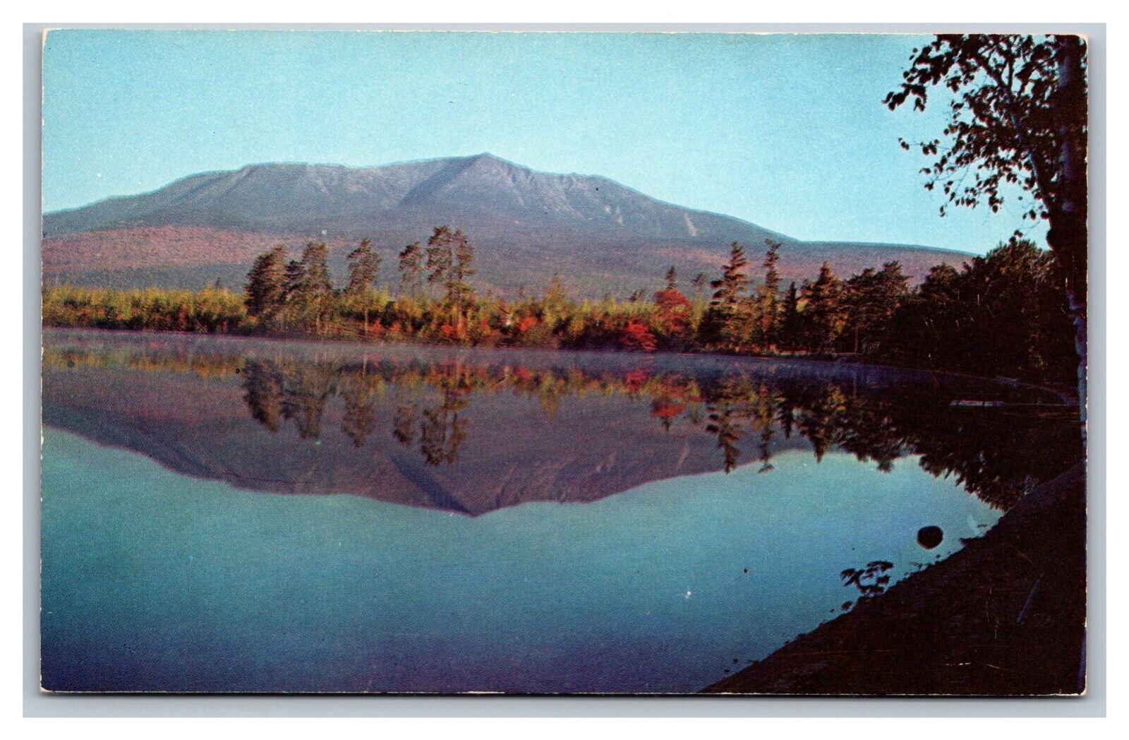Togue Pond, Maine, ME,  Mt. Katahdin from Togue Pond, Chrome Postcard 