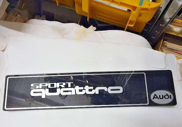 NOS Genuine Audi Sport Quattro S1 306hp dealer showroom plate sign factory