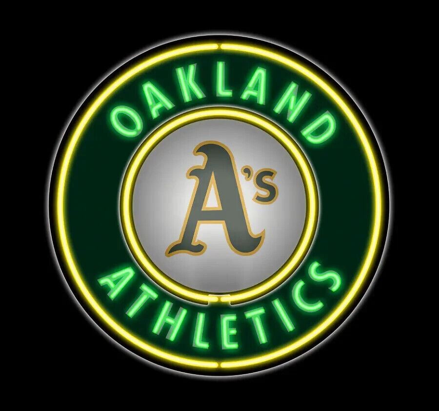 Oakland Athletics Logo Sport Neon Signs 18x18 Beer Bar Sport Pub Wall Decor