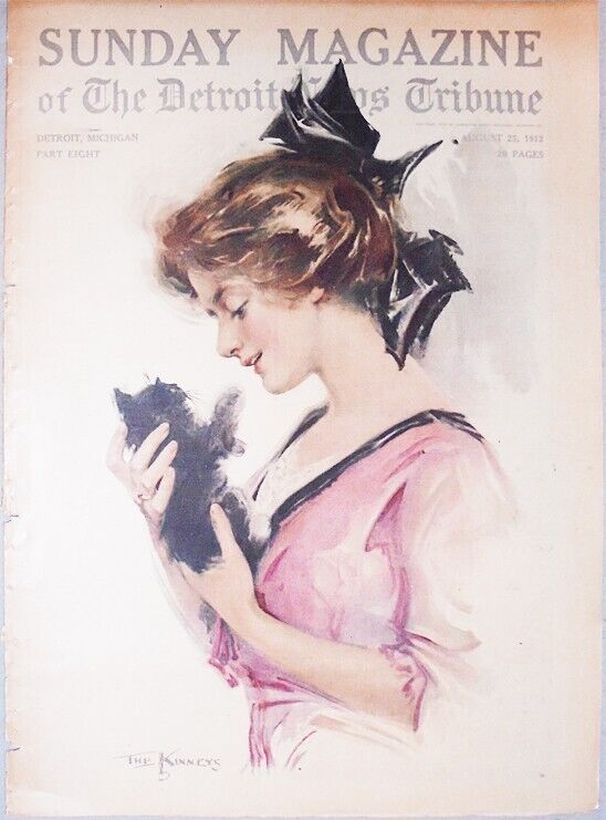 1912 -Detroit News Tribune Sunday Magazine- Vintage Newspaper Magazine w/CAT