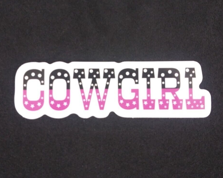 Cowgirl Black & Pink Lettering Western Cowgirl Sticker .58\